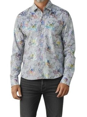 Eight X Exclusive for Buckle Foiled Iridescent Floral Button Down Men's XL